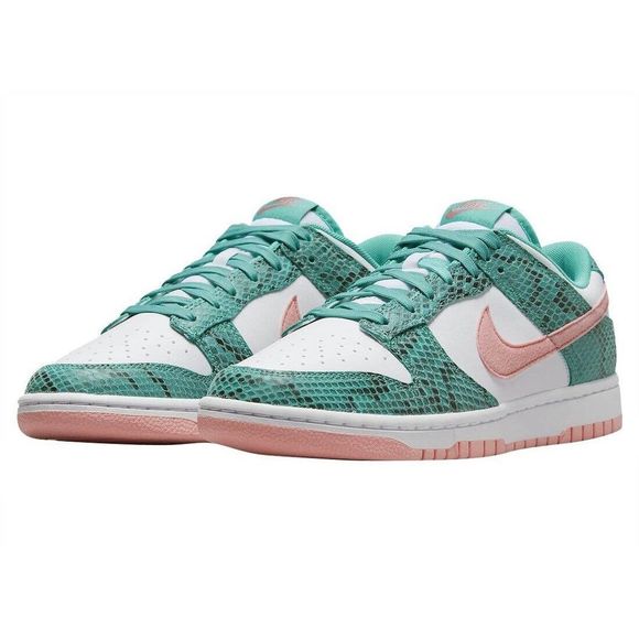 Nike Other - Nike Dunk Low DR8577-300 Men's White/Green Snakeskin Skate Sneaker Shoes AZ426